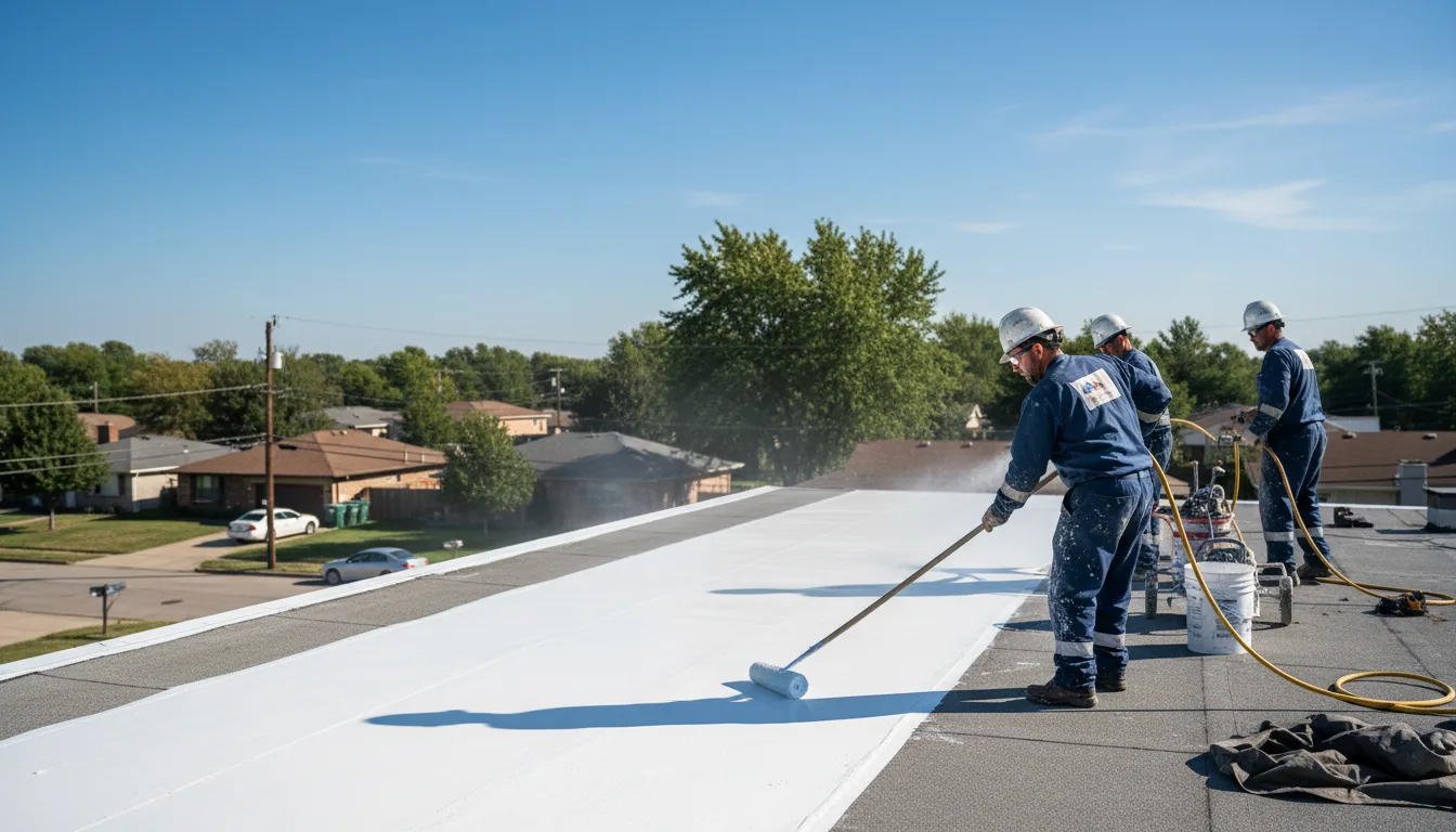 Commercial roof coating in Elmwood Park, IL near me